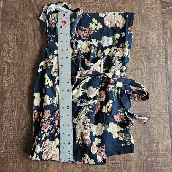 Zara Floral Jumpsuit Ruffle Shoulder Tie Back Wide Leg Floral Print, S, Multi - Picture 10 of 12